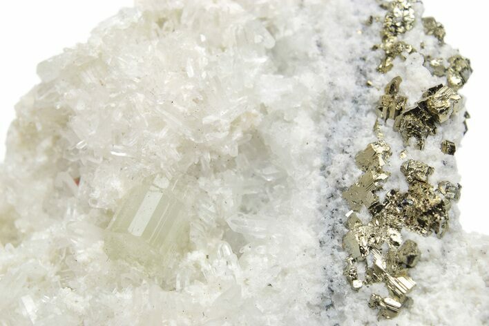 Colorless Apatite Crystal On Quartz With Pyrite - Peru #220823